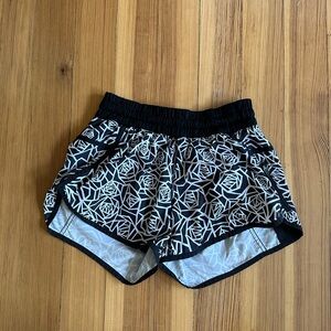 Rare Lululemon black floral patterned shorts